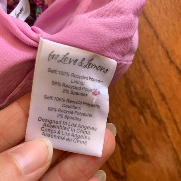 For Love & Lemons Floral Bustier Crop Top | Purple Pink Multi | Size Small - Picture 9 of 9